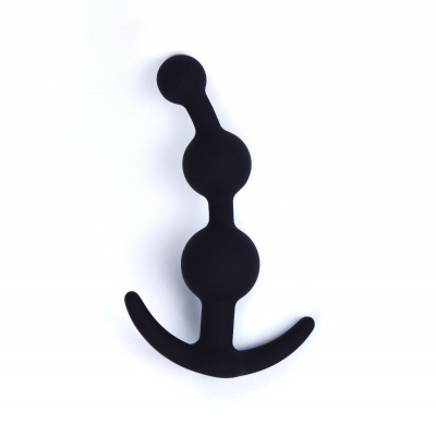 LA-11033 Black/ Анальная втулка Anus Stopper, L=11 см, Ф=1-3 см, силикон, упаковка foil bag