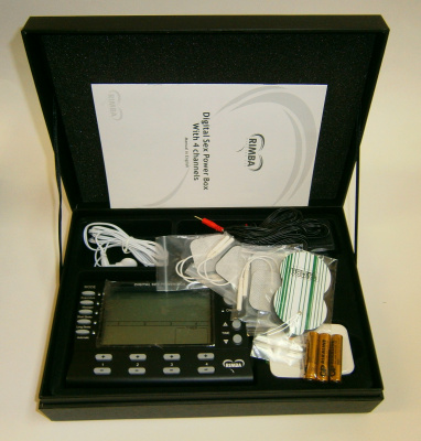 7890/ Электростимулятор Rimba 4 Channel Electro sex power box deluxe четырехканальный с ЖК дисплеем