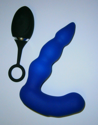 SB-8112 blue/ Водонепроницаемый перезаряжаемый вибро-стимулятор простаты JERRY с ДУ 12