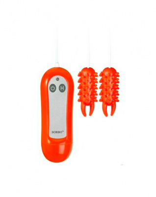 SB-8109 Orange/ Вибростимуляторы для сосков Dual Stimulating Vibrator (пара)