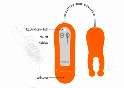 SB-8108 Orange/ Вибростимулятор для сосков Nipple Vibrator