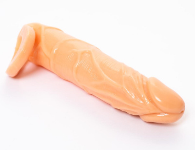 BI-026227/ Penis sleeve 7 закрытая насадка реалистик на фаллос,удлинитель + 5см