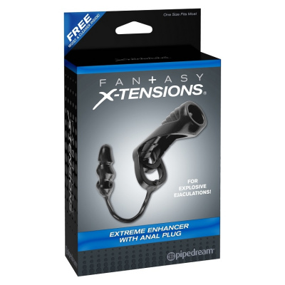 4140-23 PD/ Насадка с анальной втулкой Extreme Enhancer with Anal Plug черная
